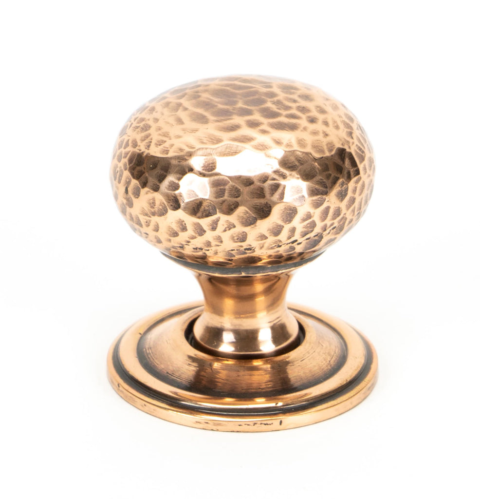 From The Anvil's Polished Bronze Hammered Mushroom Cabinet Knob