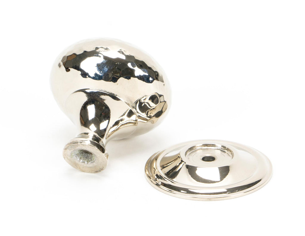 From The Anvil's Polished Nickel Hammered Mushroom Cabinet Knob