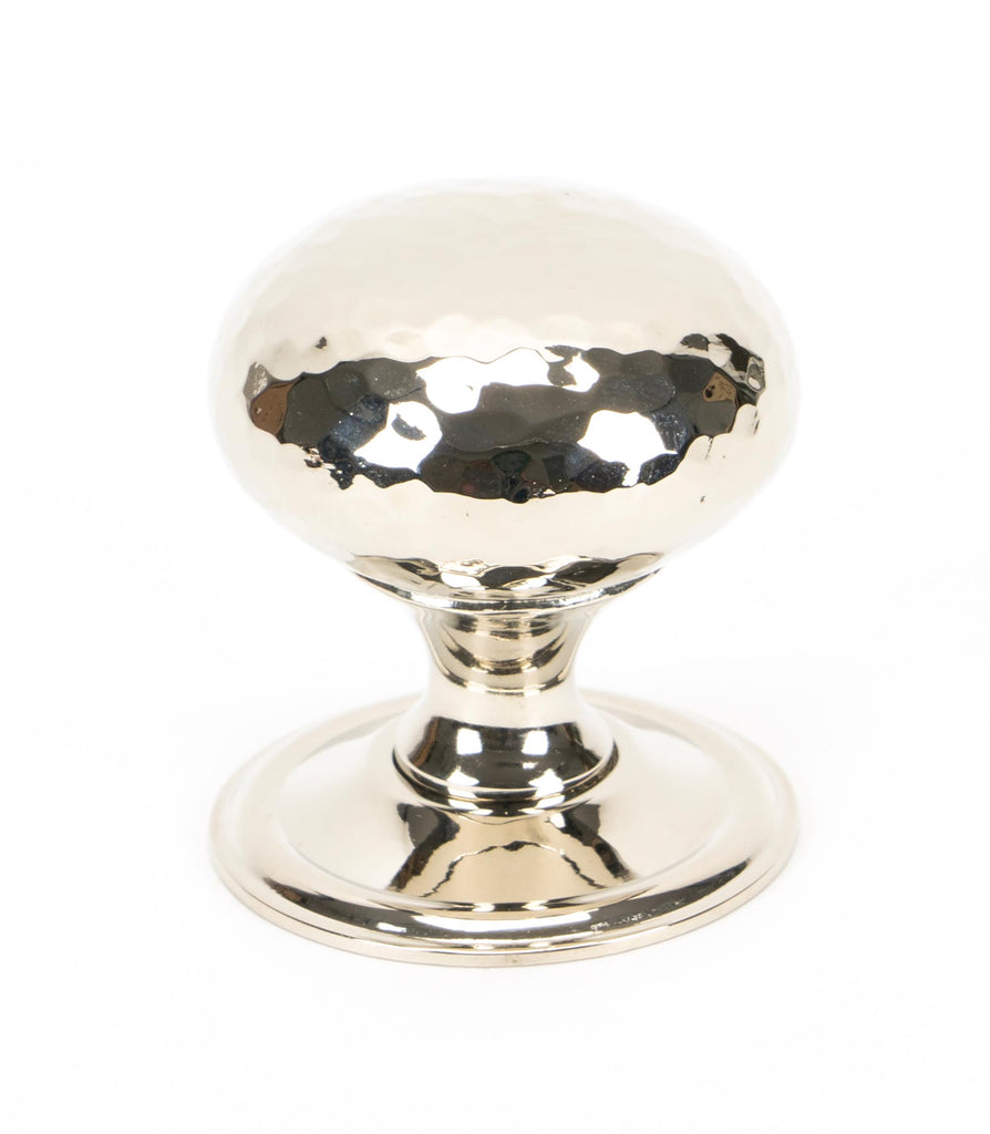 From The Anvil's Polished Nickel Hammered Mushroom Cabinet Knob