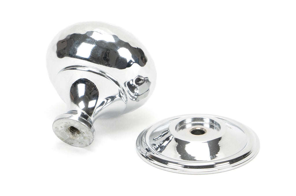 From The Anvil's Polished Chrome Hammered Mushroom Cabinet Knob