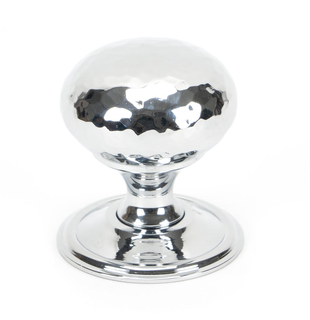 From The Anvil's Polished Chrome Hammered Mushroom Cabinet Knob