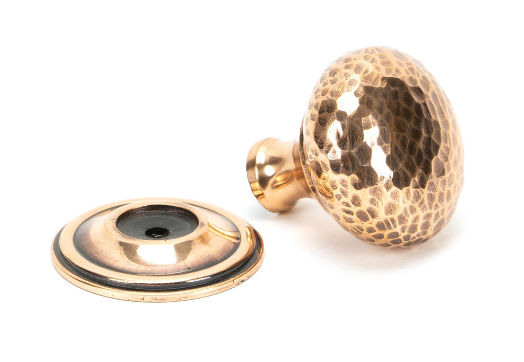 From The Anvil's Polished Bronze Hammered Mushroom Cabinet Knob