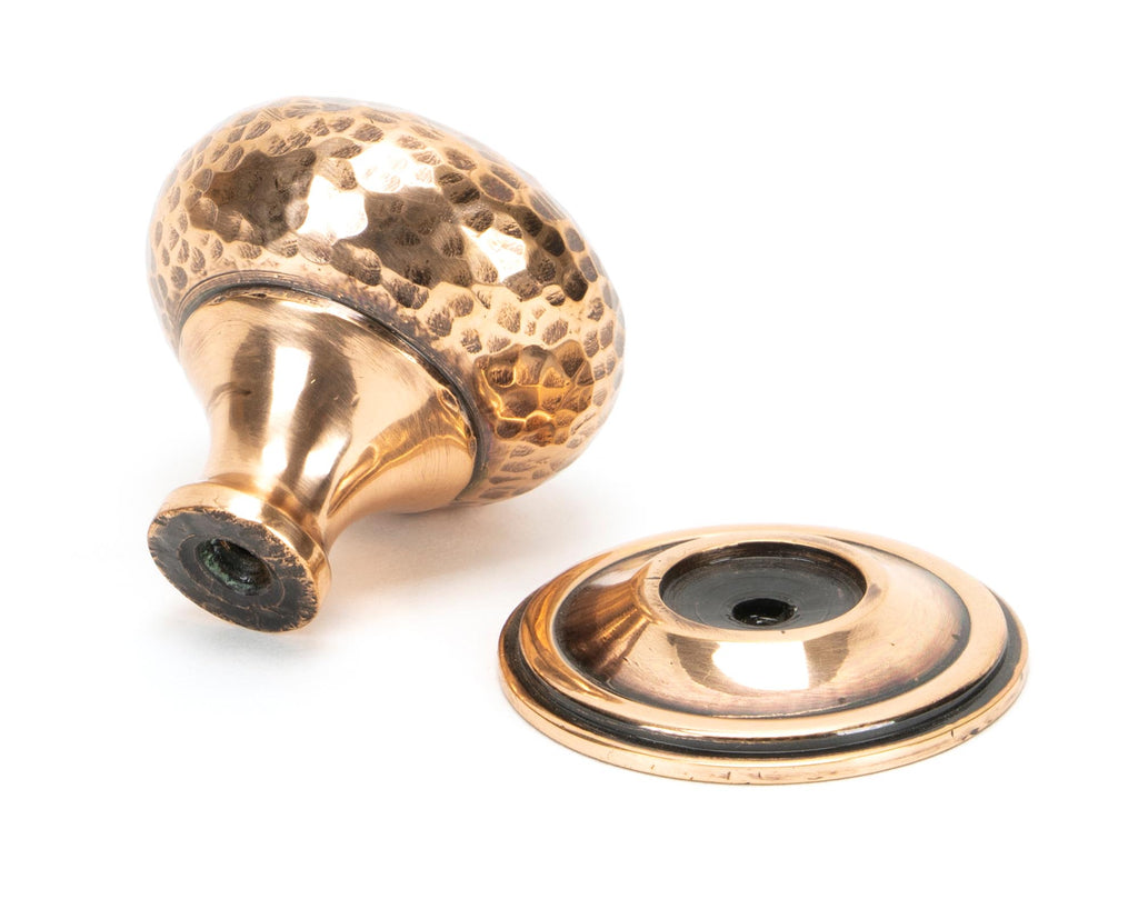 From The Anvil's Polished Bronze Hammered Mushroom Cabinet Knob