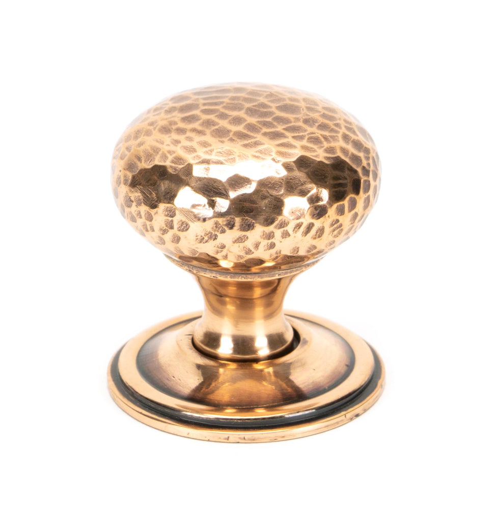 From The Anvil's Polished Bronze Hammered Mushroom Cabinet Knob