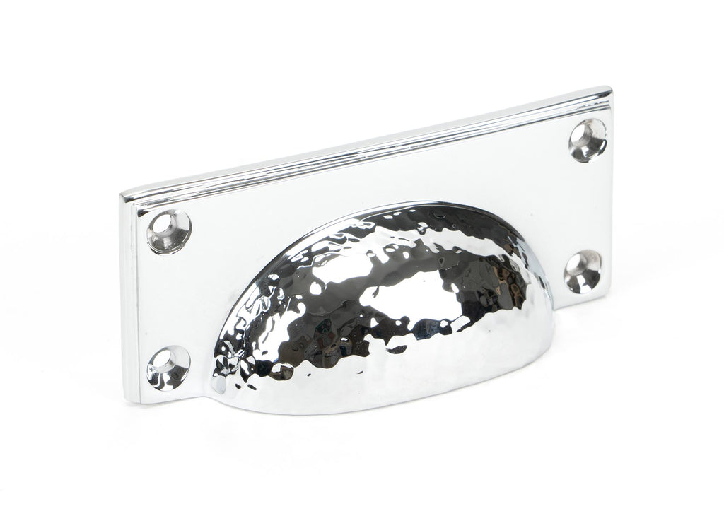 From The Anvil's Polished Chrome Hammered Art Deco Drawer Pull