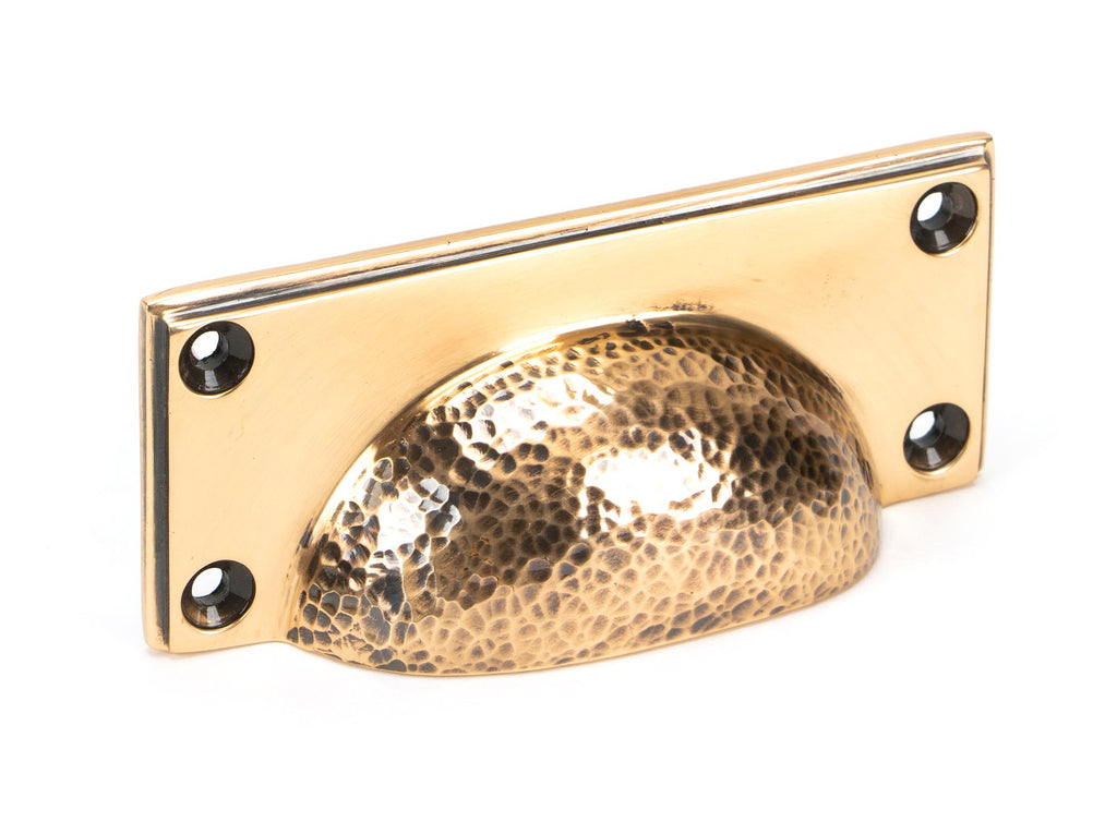 From The Anvil's Polished Bronze Hammered Art Deco Drawer Pull