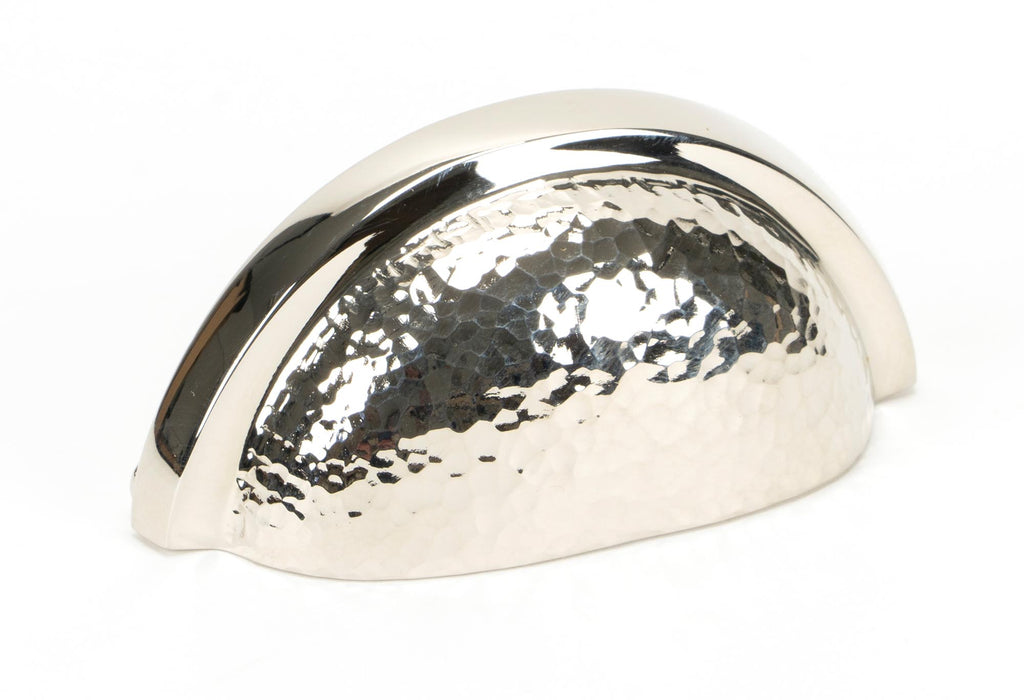 From The Anvil's Polished Nickel Hammered Regency Concealed Drawer Pull