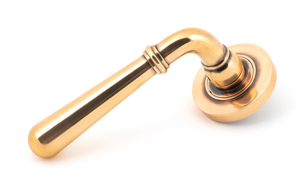 From The Anvil's Polished Bronze Newbury Lever on Rose Set (Sprung)