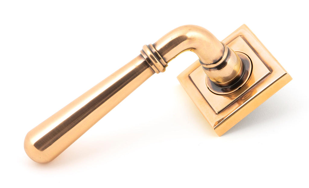 From The Anvil's Polished Bronze Newbury Lever on Rose Set (Sprung)