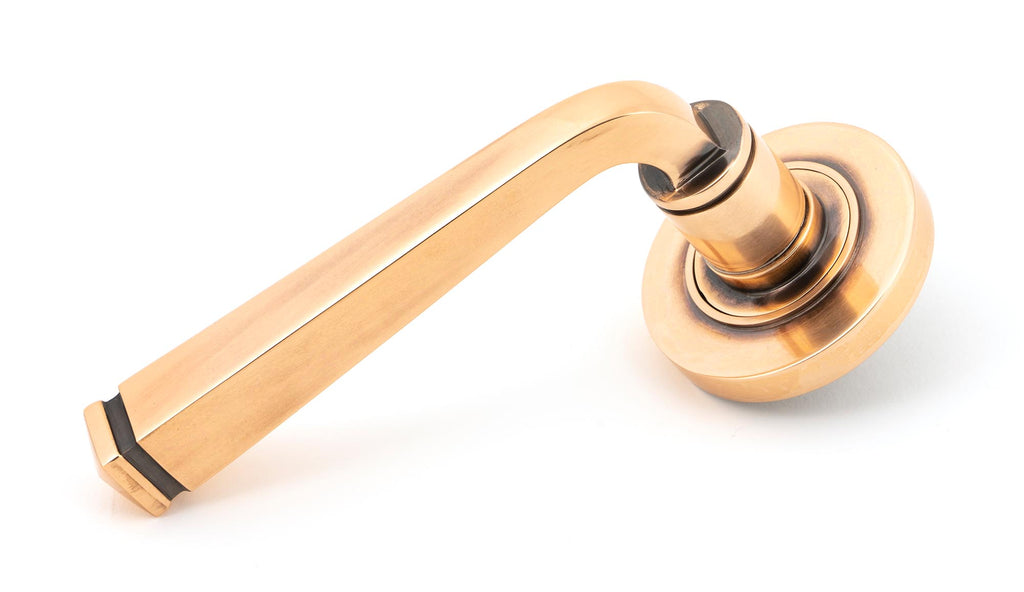 From The Anvil's Polished Bronze Avon Round Lever on Rose Set (Sprung)