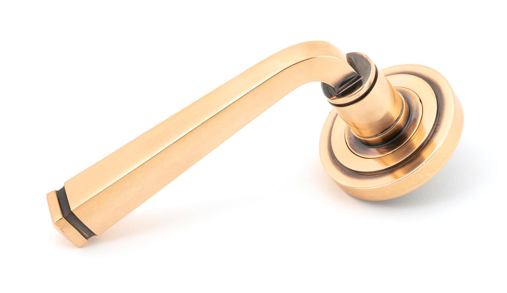 From The Anvil's Polished Bronze Avon Round Lever on Rose Set (Sprung)