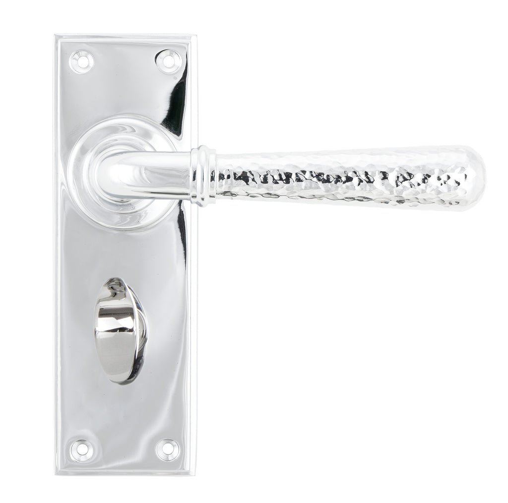 From The Anvil's Polished Chrome Hammered Newbury Lever Bathroom Set