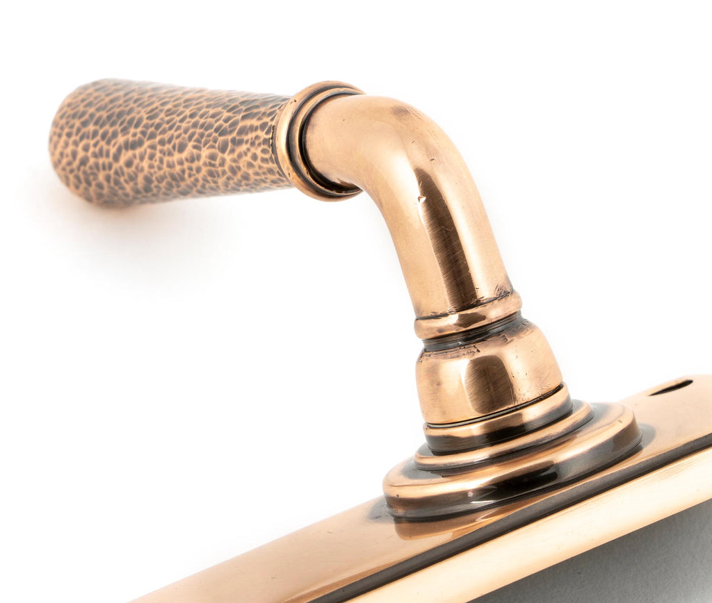 From The Anvil's Polished Bronze Hammered Newbury Lever Bathroom Set