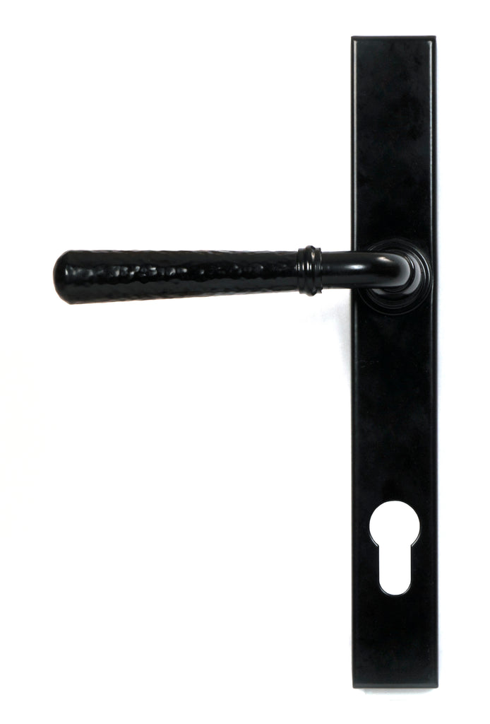 From The Anvil's Black Hammered Newbury Slimline Espag. Lock Set