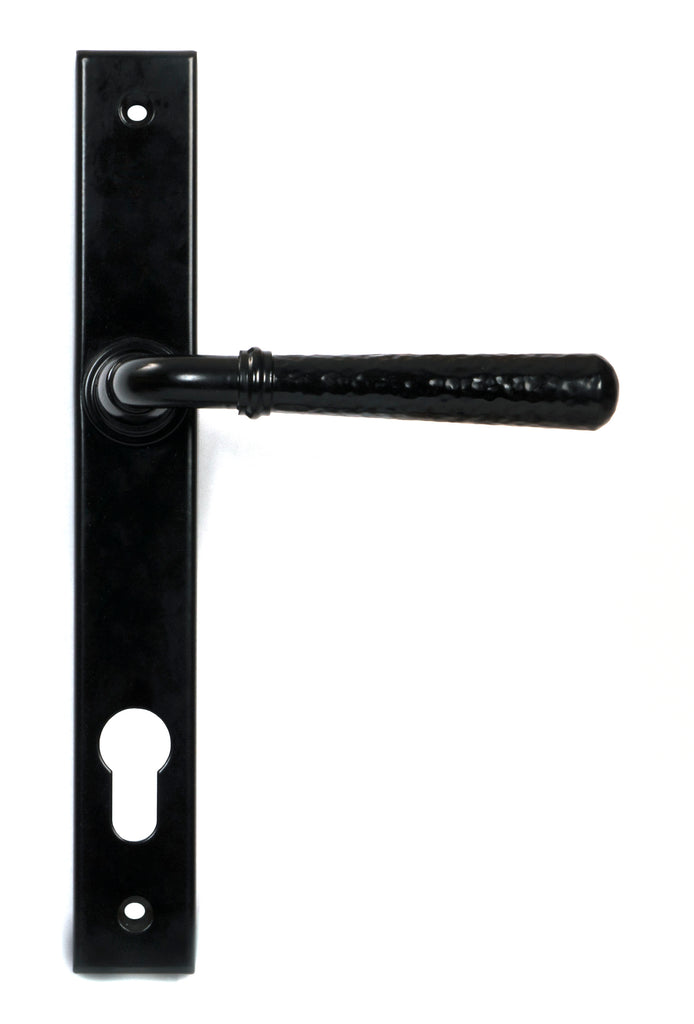 From The Anvil's Black Hammered Newbury Slimline Espag. Lock Set