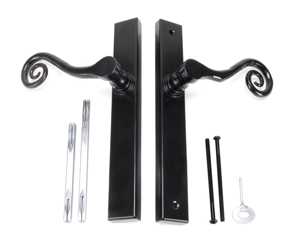 From The Anvil's Black Monkeytail Slimline Lever Espag. Latch Set