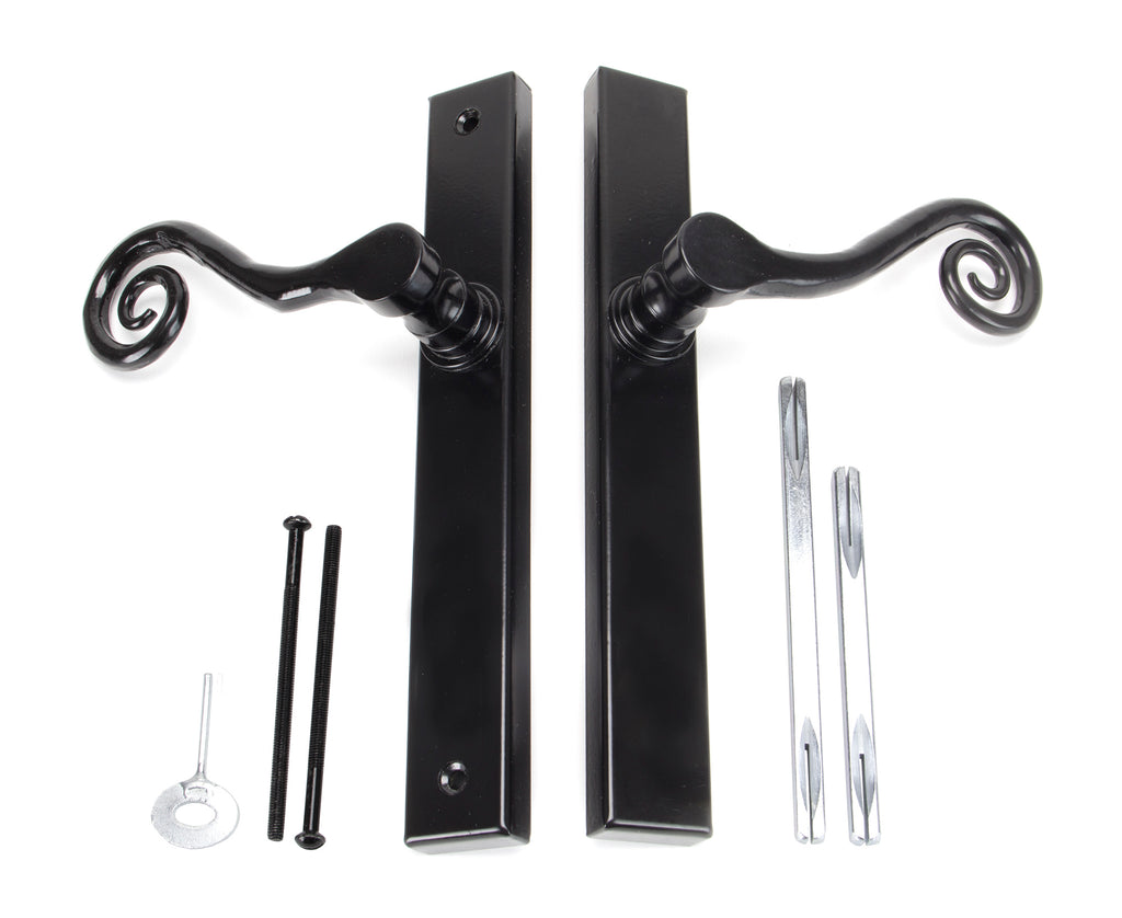 From The Anvil's Black Monkeytail Slimline Lever Espag. Latch Set