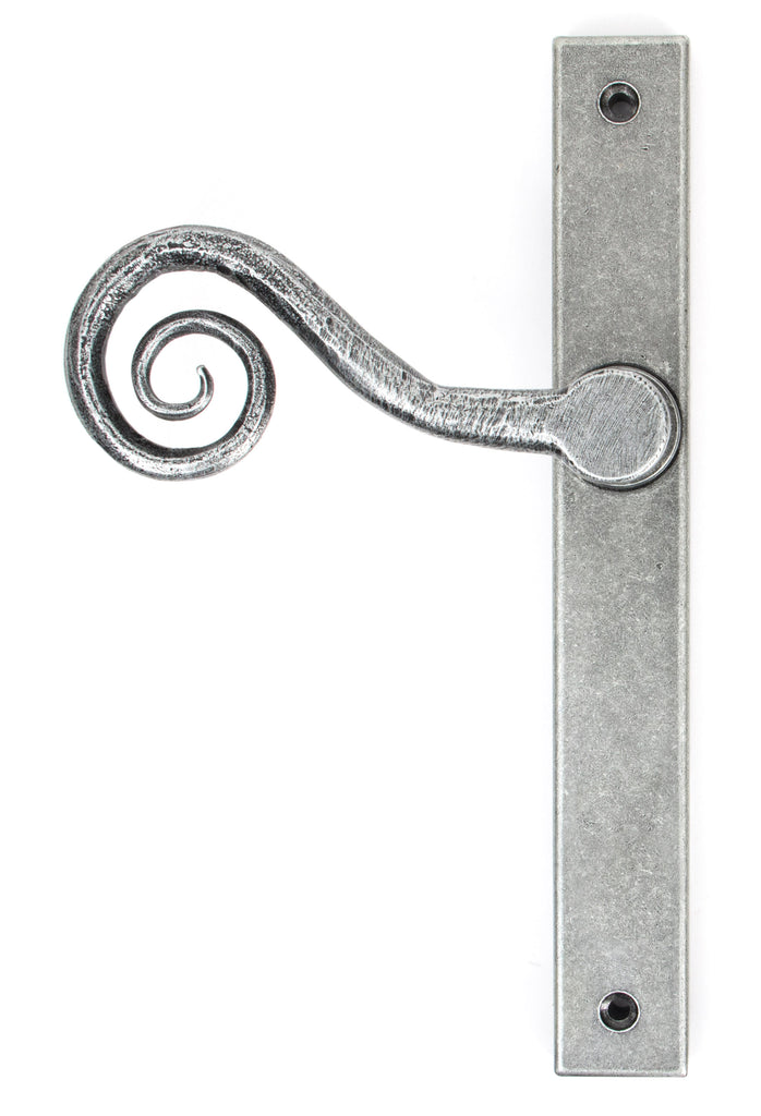 From The Anvil's Pewter Patina Monkeytail Slimline Lever Espag. Latch Set