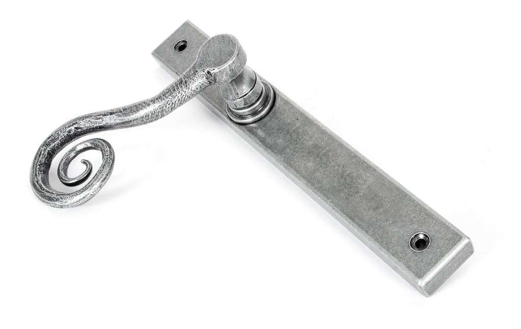 From The Anvil's Pewter Patina Monkeytail Slimline Lever Espag. Latch Set