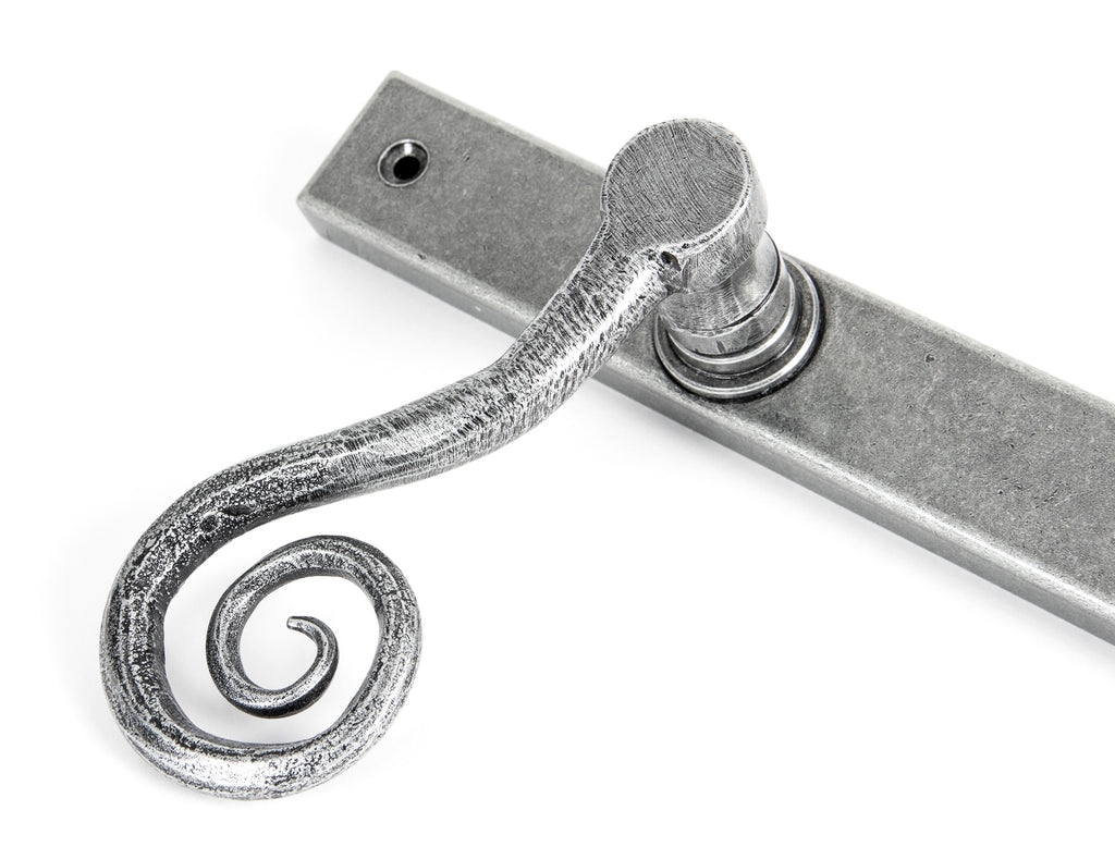 From The Anvil's Pewter Patina Monkeytail Slimline Lever Espag. Latch Set