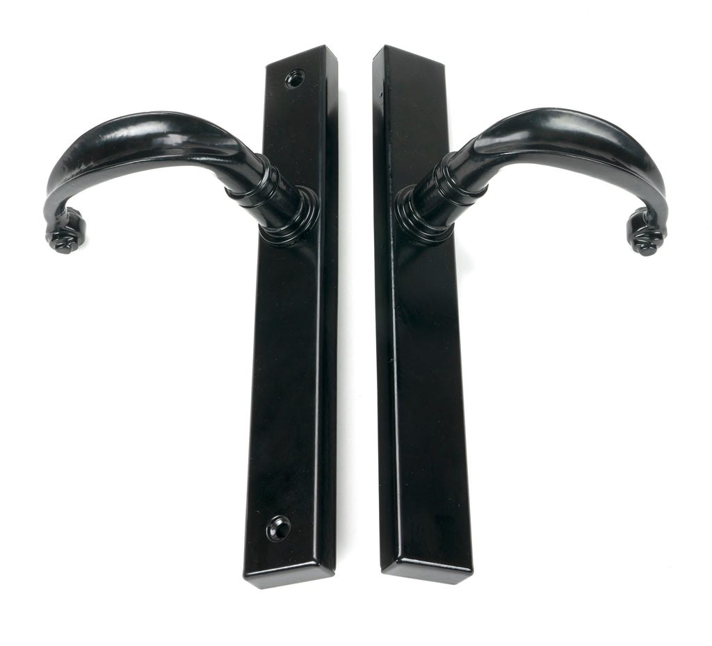 From The Anvil's Black Cottage Slimline Lever Espag. Latch Set