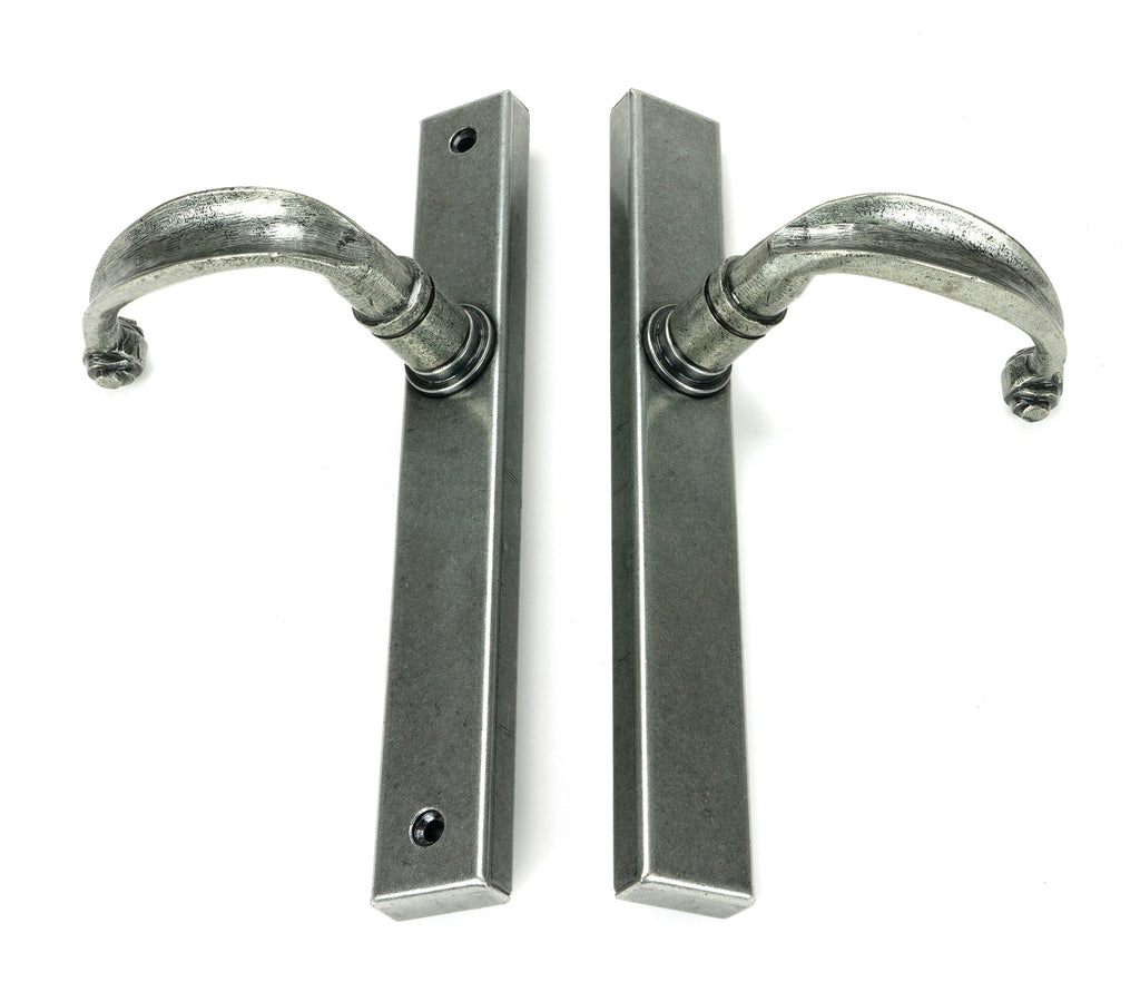 From The Anvil's Pewter Patina Cottage Slimline Lever Espag. Latch Set