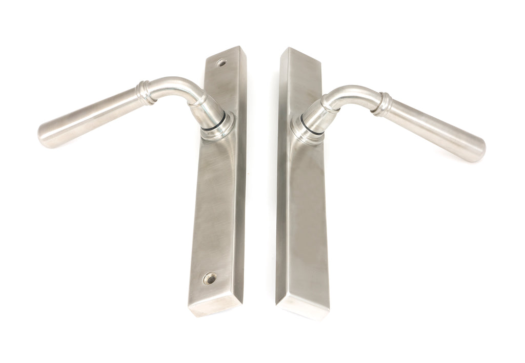 From The Anvil's Satin Marine SS (316) Newbury Slimline Lever Espag. Latch Set