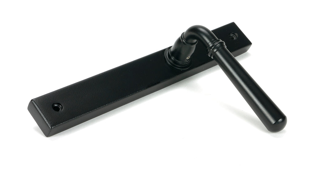 From The Anvil's Matt Black Newbury Slimline Lever Espag. Latch Set