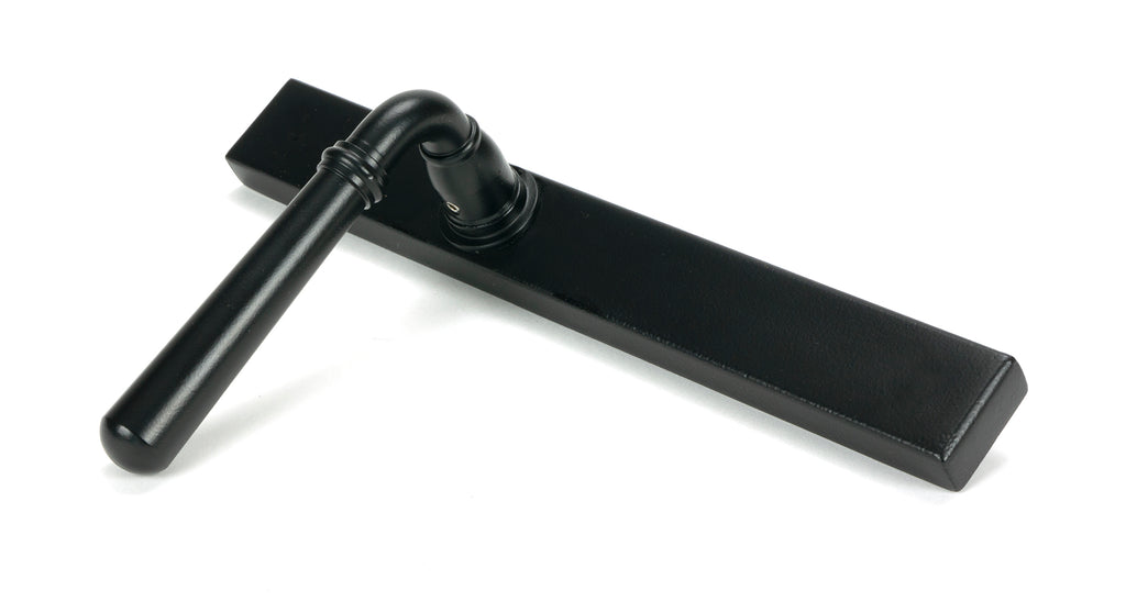 From The Anvil's Matt Black Newbury Slimline Lever Espag. Latch Set