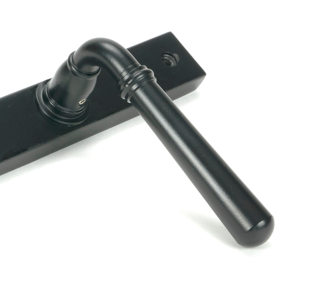 From The Anvil's Matt Black Newbury Slimline Lever Espag. Latch Set