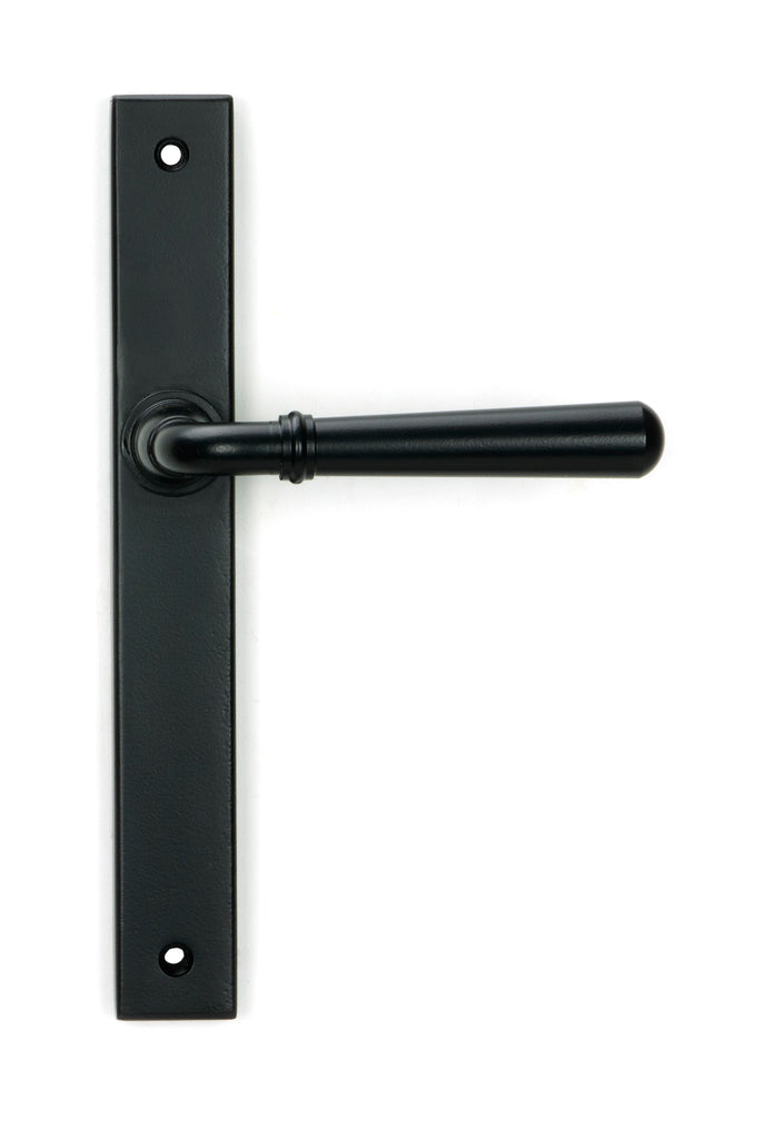 From The Anvil's Matt Black Newbury Slimline Lever Espag. Latch Set