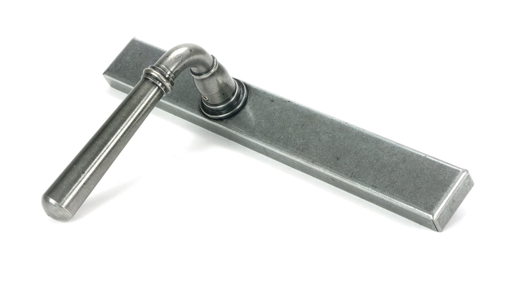 From The Anvil's Pewter Patina Newbury Slimline Lever Espag. Latch Set