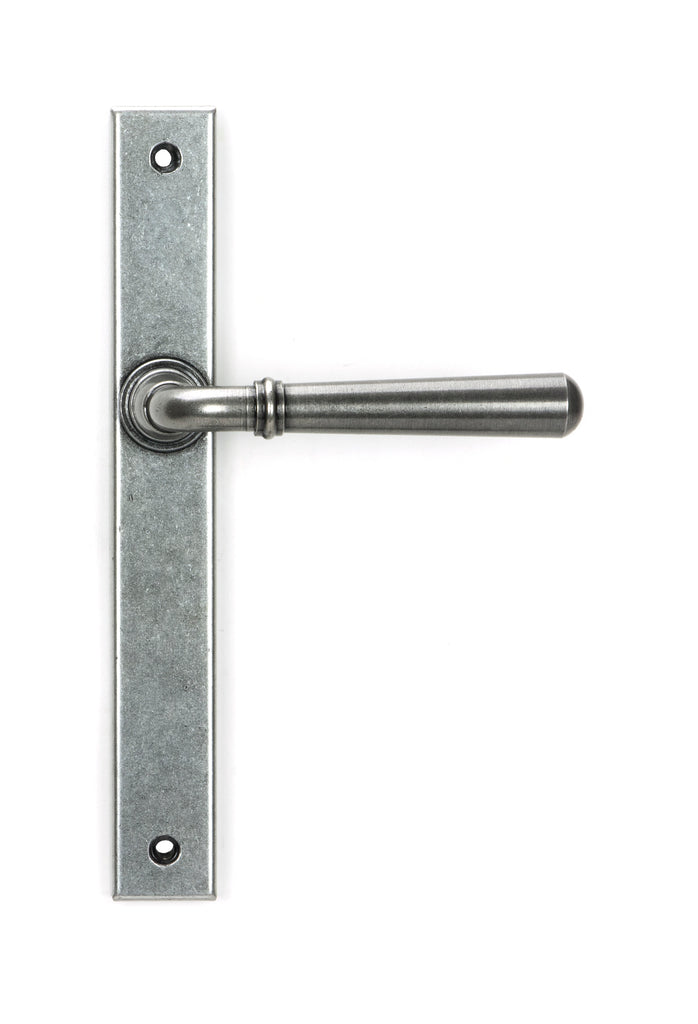 From The Anvil's Pewter Patina Newbury Slimline Lever Espag. Latch Set