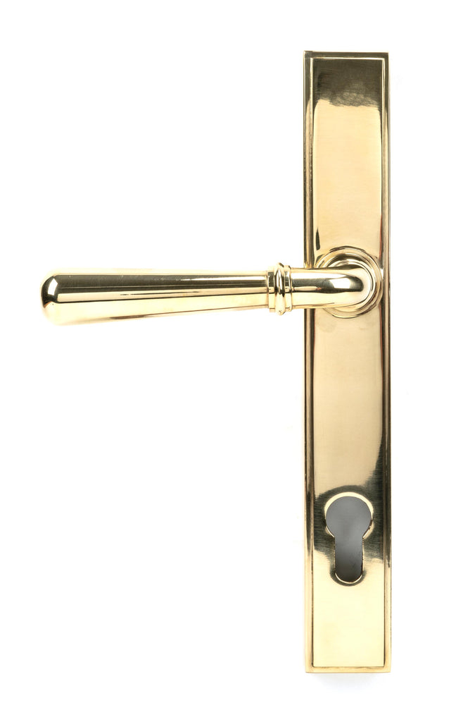 From The Anvil's Polished Brass Newbury Slimline Lever Espag. Lock Set