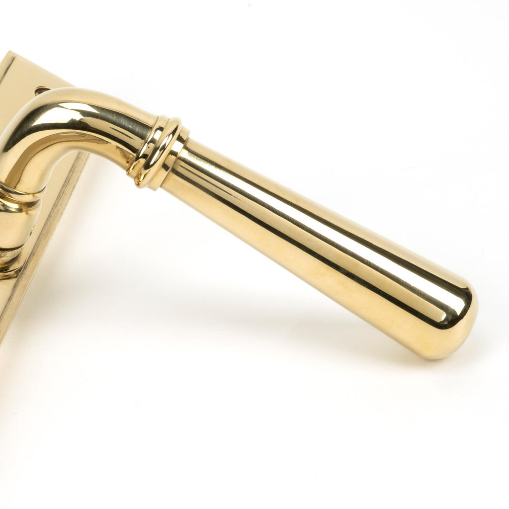 From The Anvil's Polished Brass Newbury Slimline Lever Espag. Lock Set