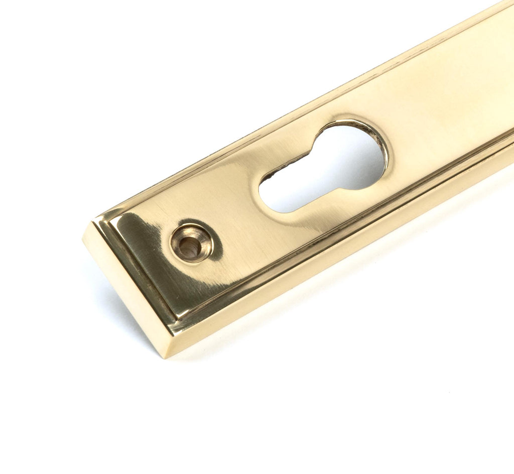 From The Anvil's Polished Brass Newbury Slimline Lever Espag. Lock Set