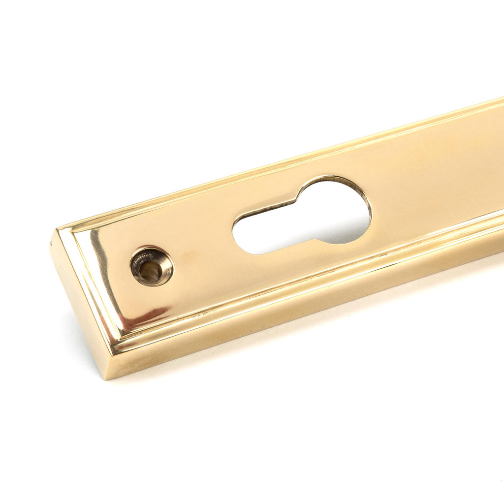 From The Anvil's Polished Brass Reeded Slimline Lever Espag. Lock Set