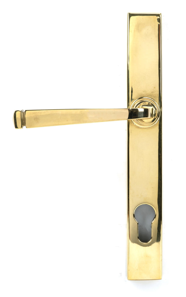 From The Anvil's Polished Brass Avon Slimline Lever Espag. Lock Set