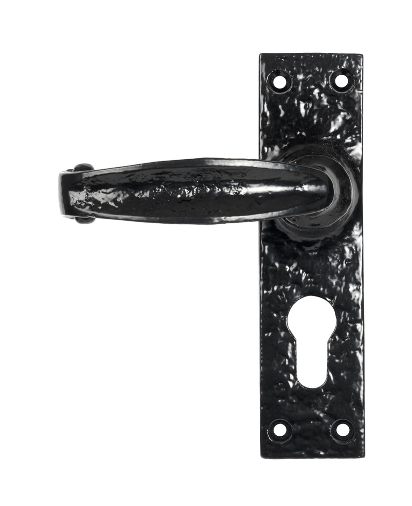 From The Anvil's Black Classic Lever Euro Lock Set