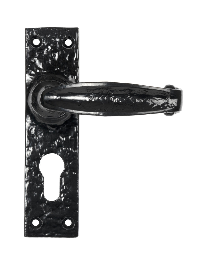 From The Anvil's Black Classic Lever Euro Lock Set