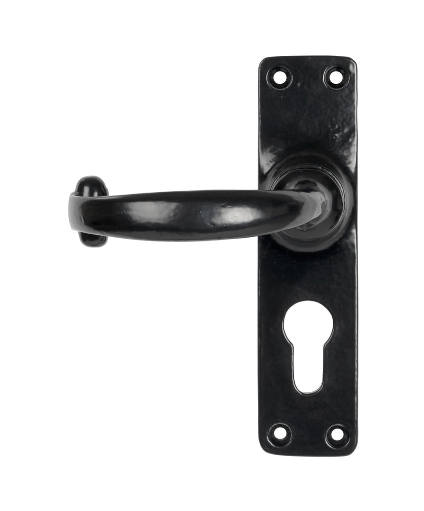 From The Anvil's Black Classic Lever Euro Lock Set