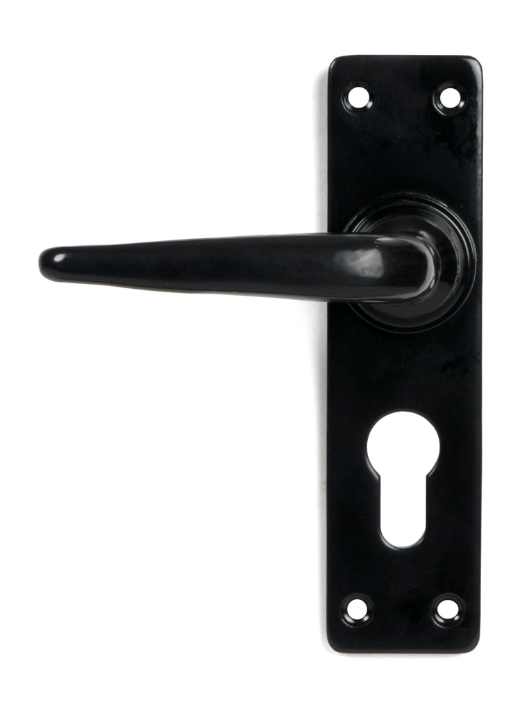 From The Anvil's Black Smooth Lever Euro Lock Set