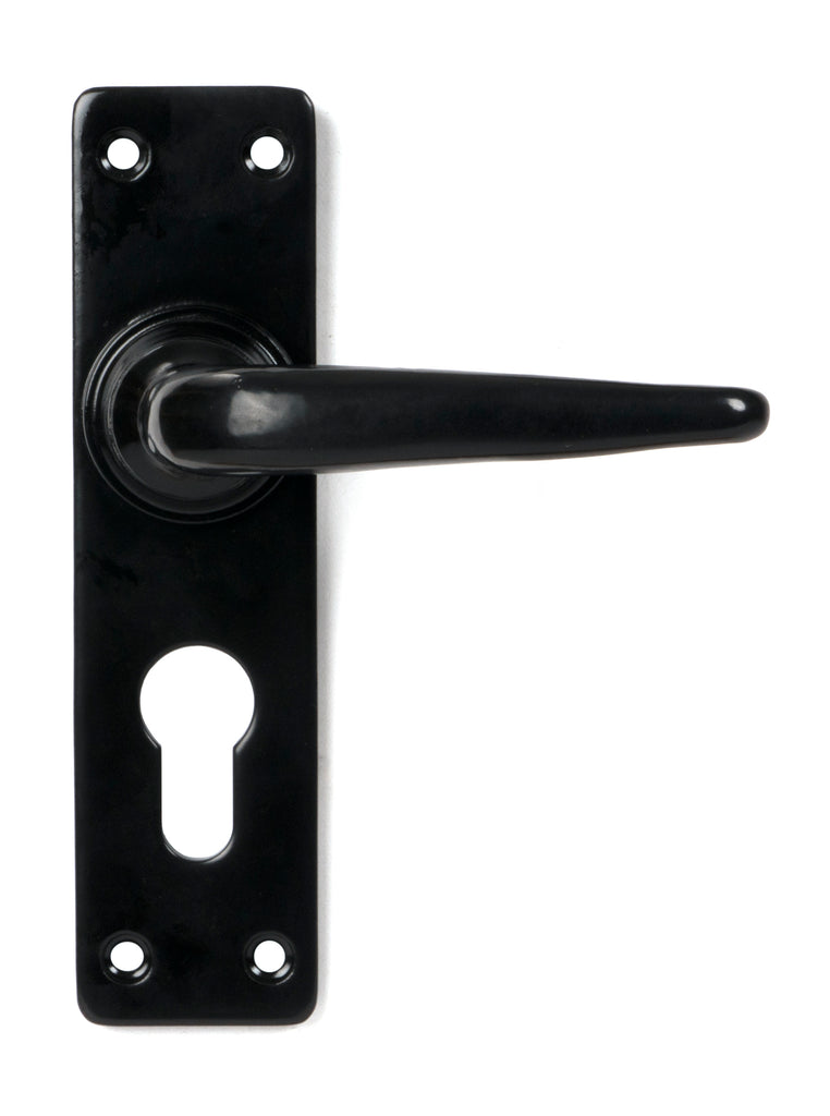 From The Anvil's Black Smooth Lever Euro Lock Set