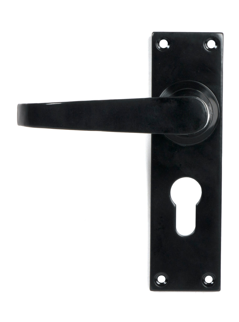 From The Anvil's Black Deluxe Lever Euro Lock Set