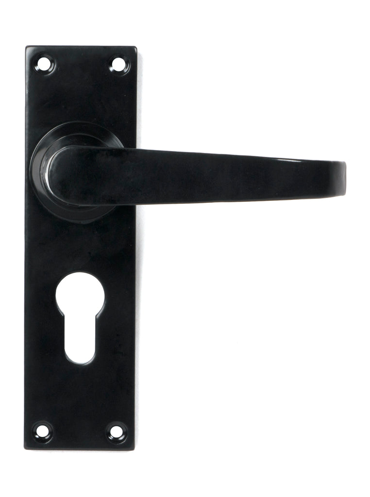 From The Anvil's Black Deluxe Lever Euro Lock Set