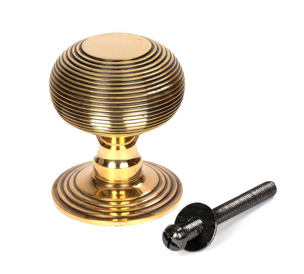 From The Anvil's Aged Brass Beehive Centre Door Knob