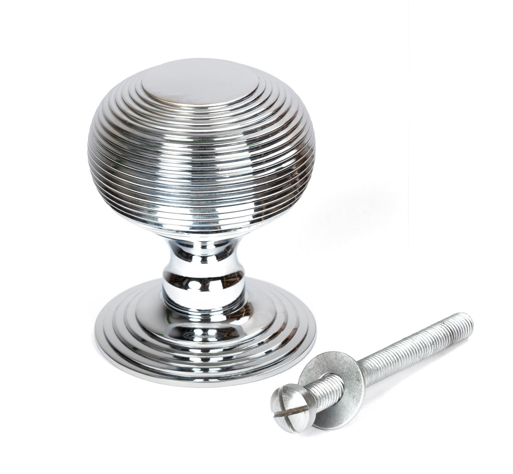 From The Anvil's Polished Chrome Beehive Centre Door Knob