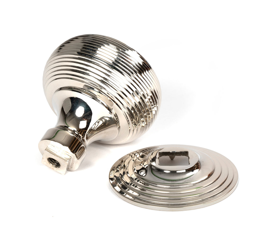 From The Anvil's Polished Nickel Beehive Centre Door Knob