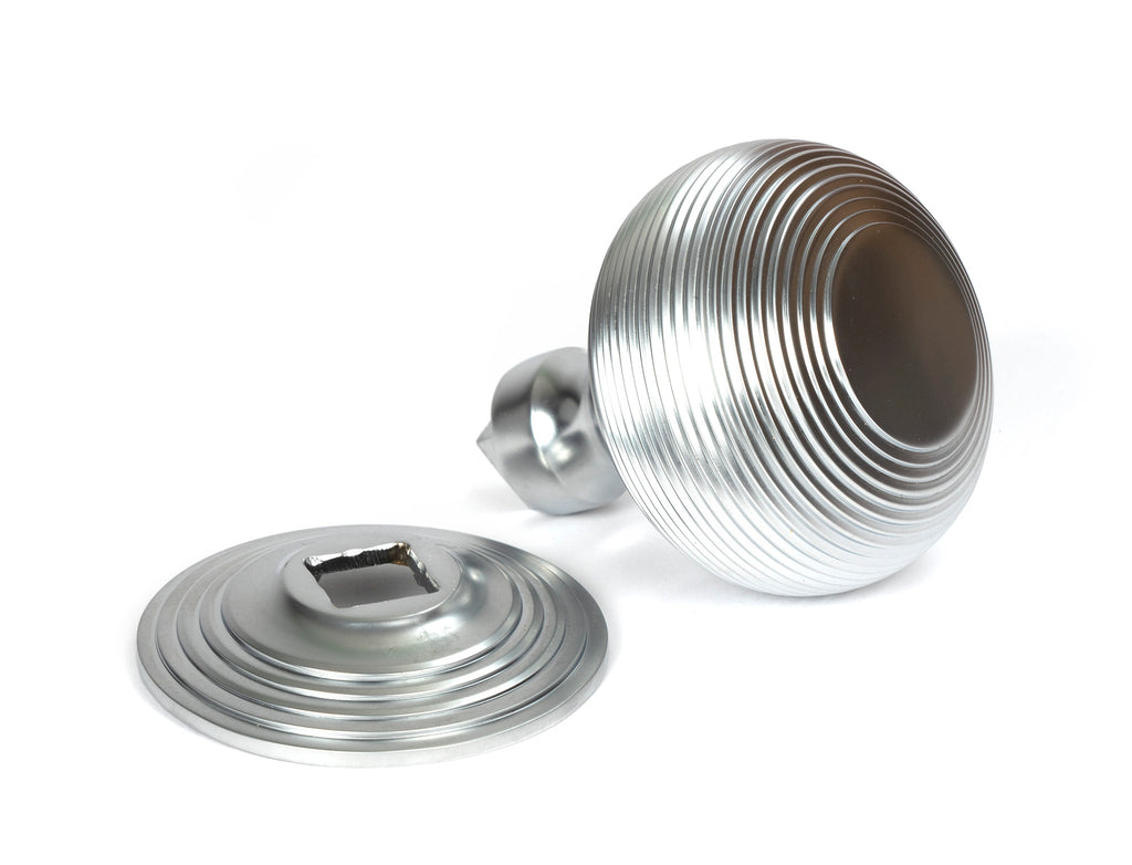 From The Anvil's Satin Chrome Beehive Centre Door Knob