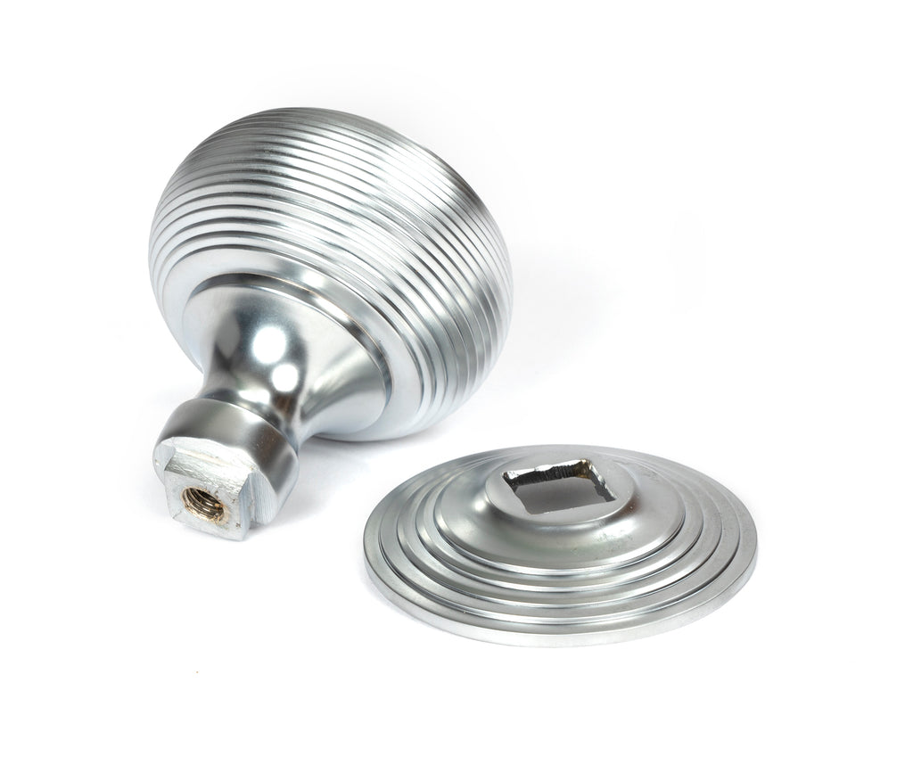 From The Anvil's Satin Chrome Beehive Centre Door Knob